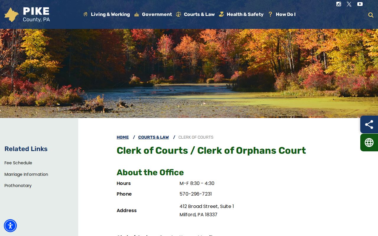 Pike County criminal case records Clerk of Courts office