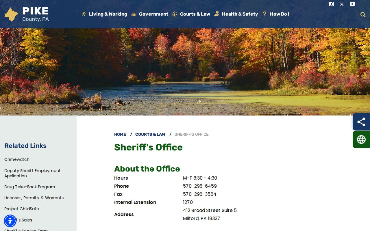 Pike County criminal warrant records Sheriff office duties